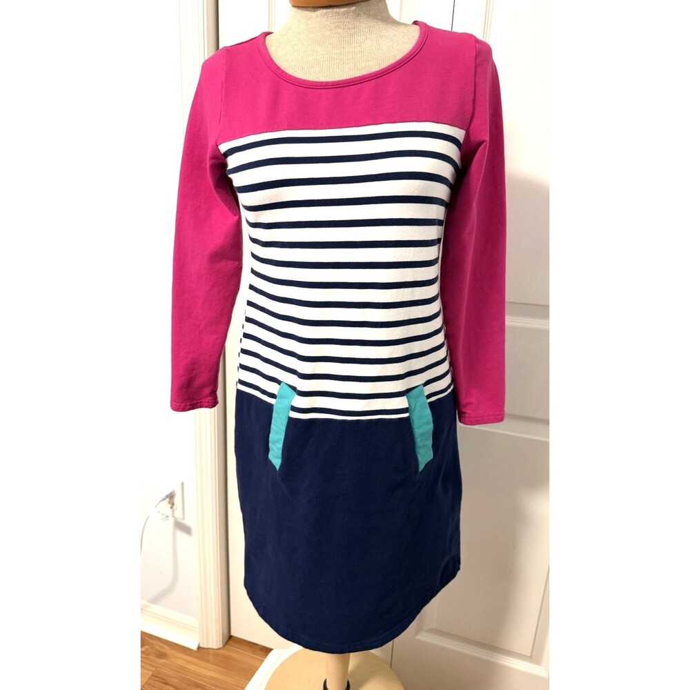 Tracy Negoshian Womens XS Colorblock Striped Long Sleeve Pocket Sheath Dress